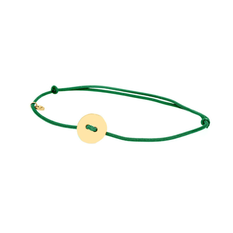 BRACCIALE TONDO IN ORO SU CORDINO